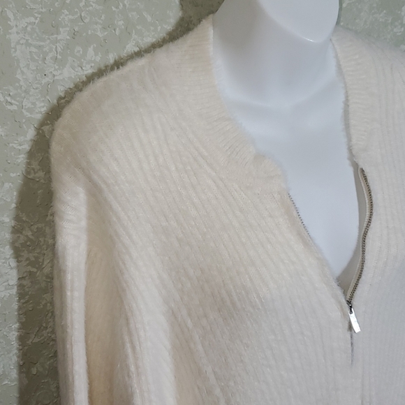 1.State Zip Front Eyelash Bomber Sweater - Picture 4 of 12